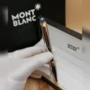 قلم مونت بلانك فرار فضي مع تفاصيل ذهبيه