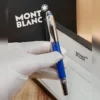 قلم مونت بلانك غطاء ازرق وفضي