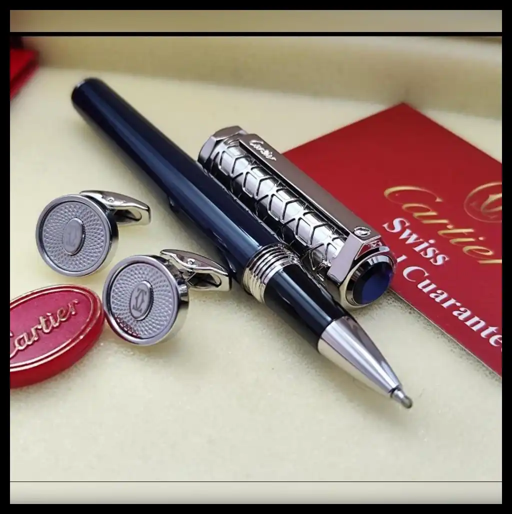 قلم كارتير سداسي مزخرف بلون اسود