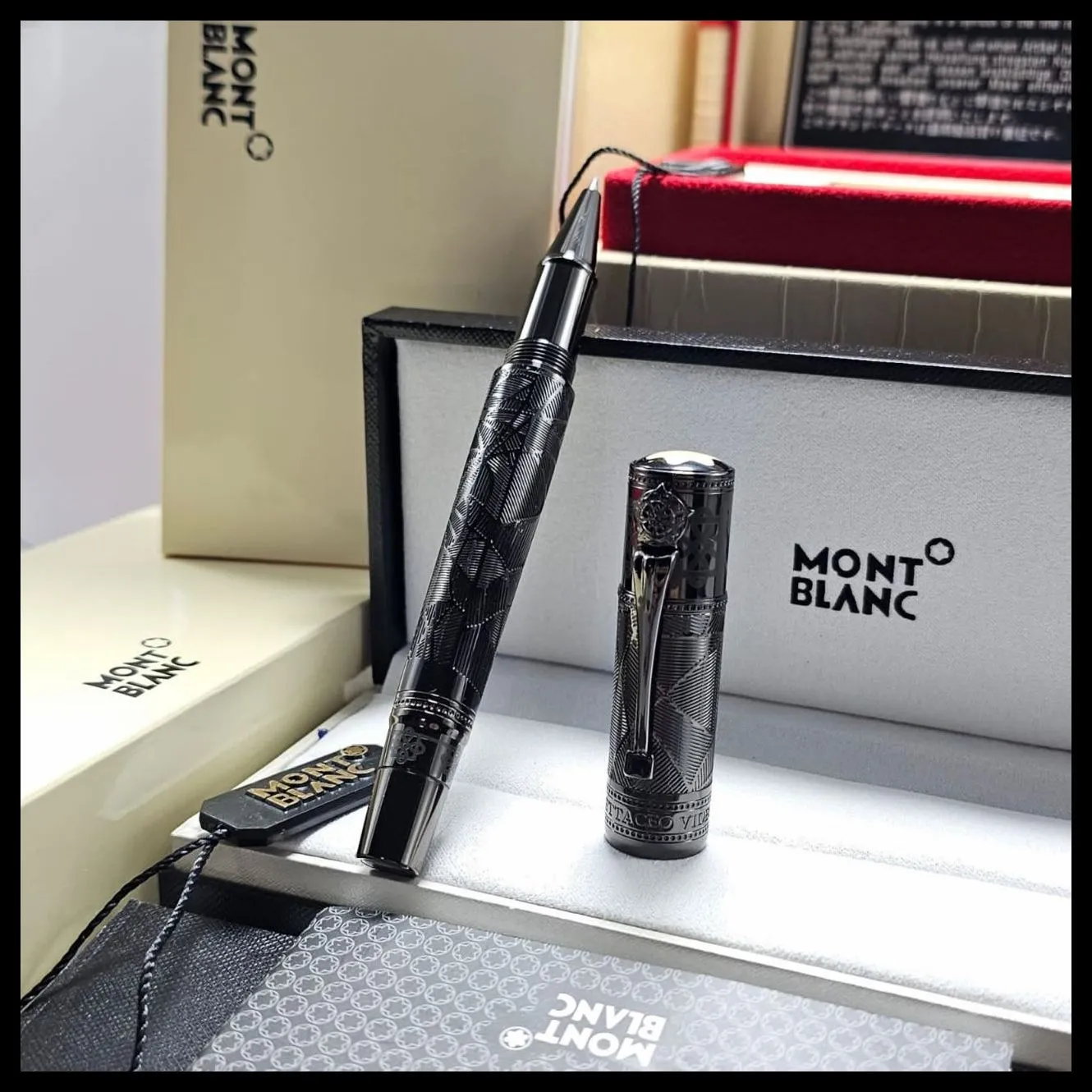 قلم مونت بلانك اسود كامل