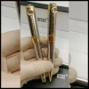 قلم مونت بلانك فضي مع ذهبي