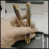 قلم مونت بلانك فضي مع ذهبي