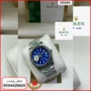 ساعات روليكس رجالي فضية مع مينا ازرق كحلي