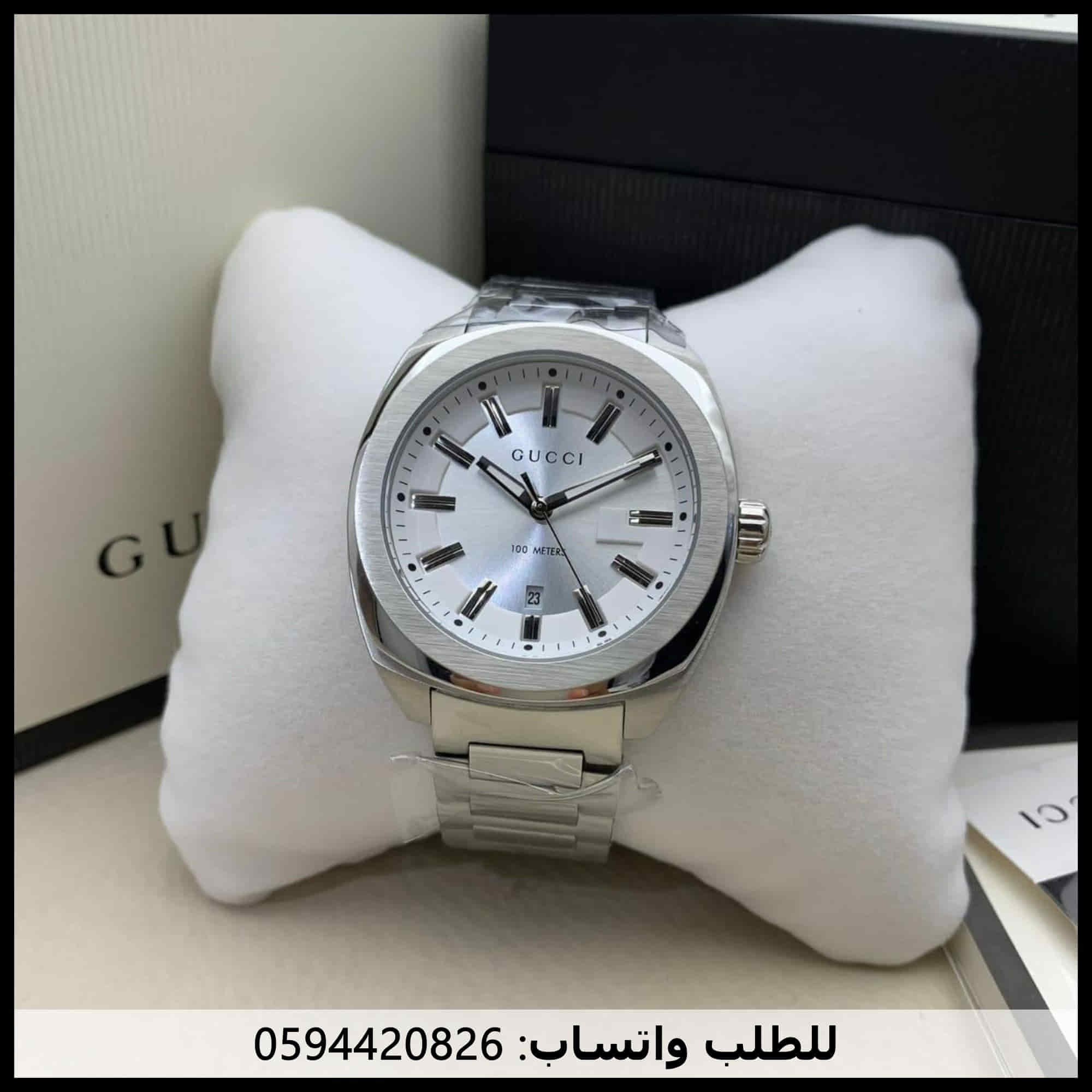 ساعات gucci رجالي فضي