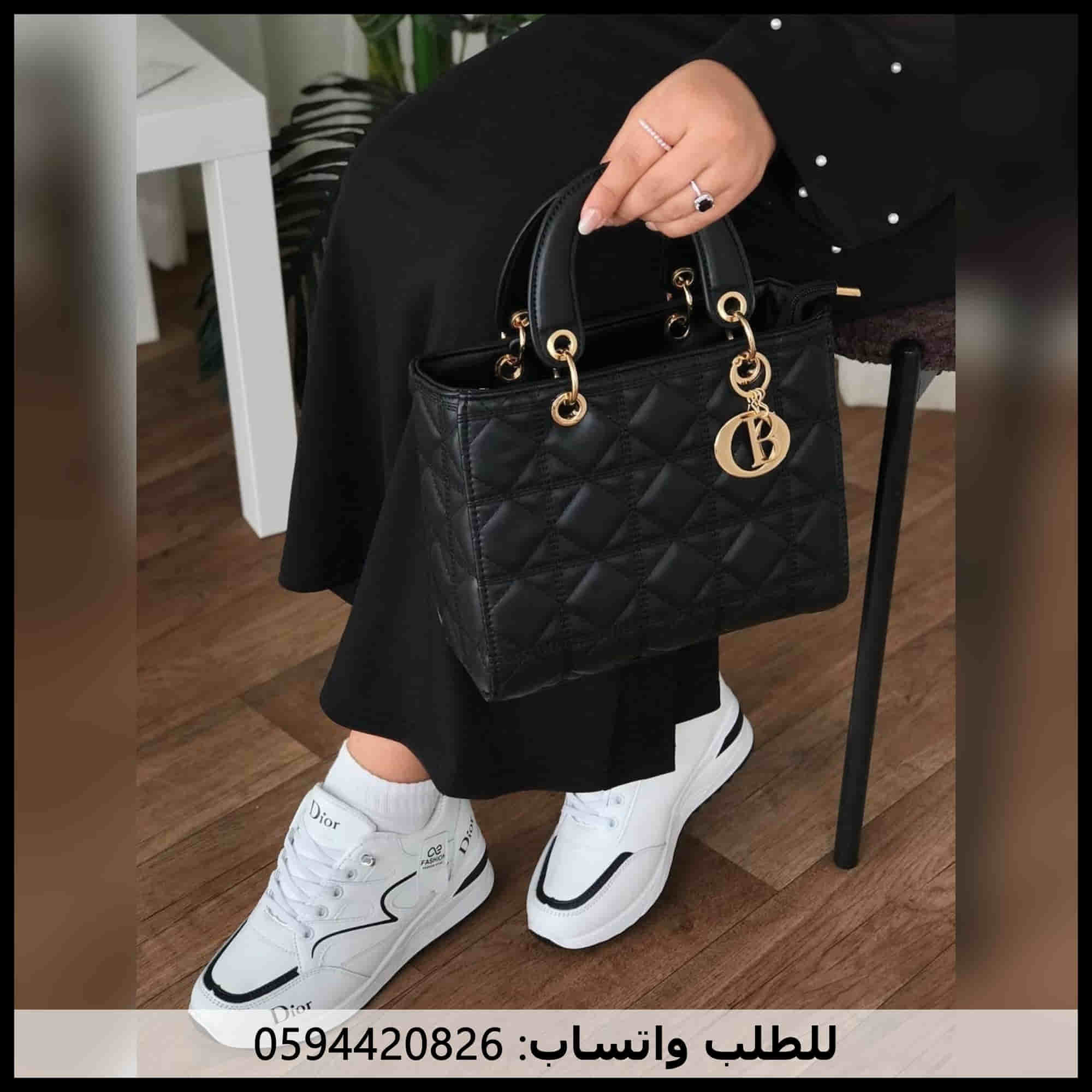 شنط ديور مربعة اسود وشوز Dior ابيض 3 شنط ديور مربعة اسود