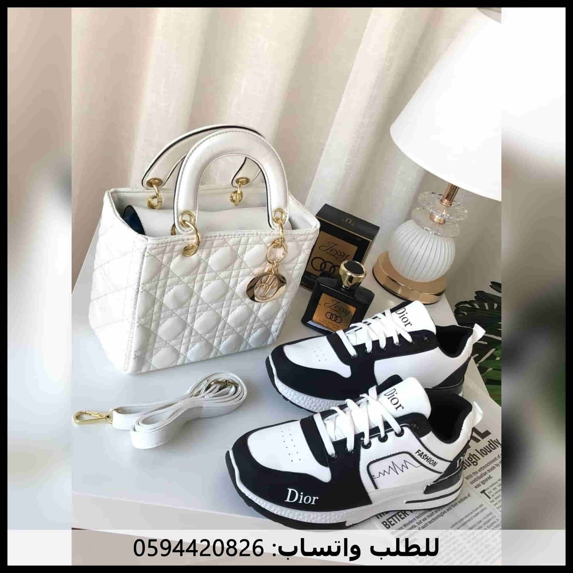 شنطة ديور مربعة بيضاء