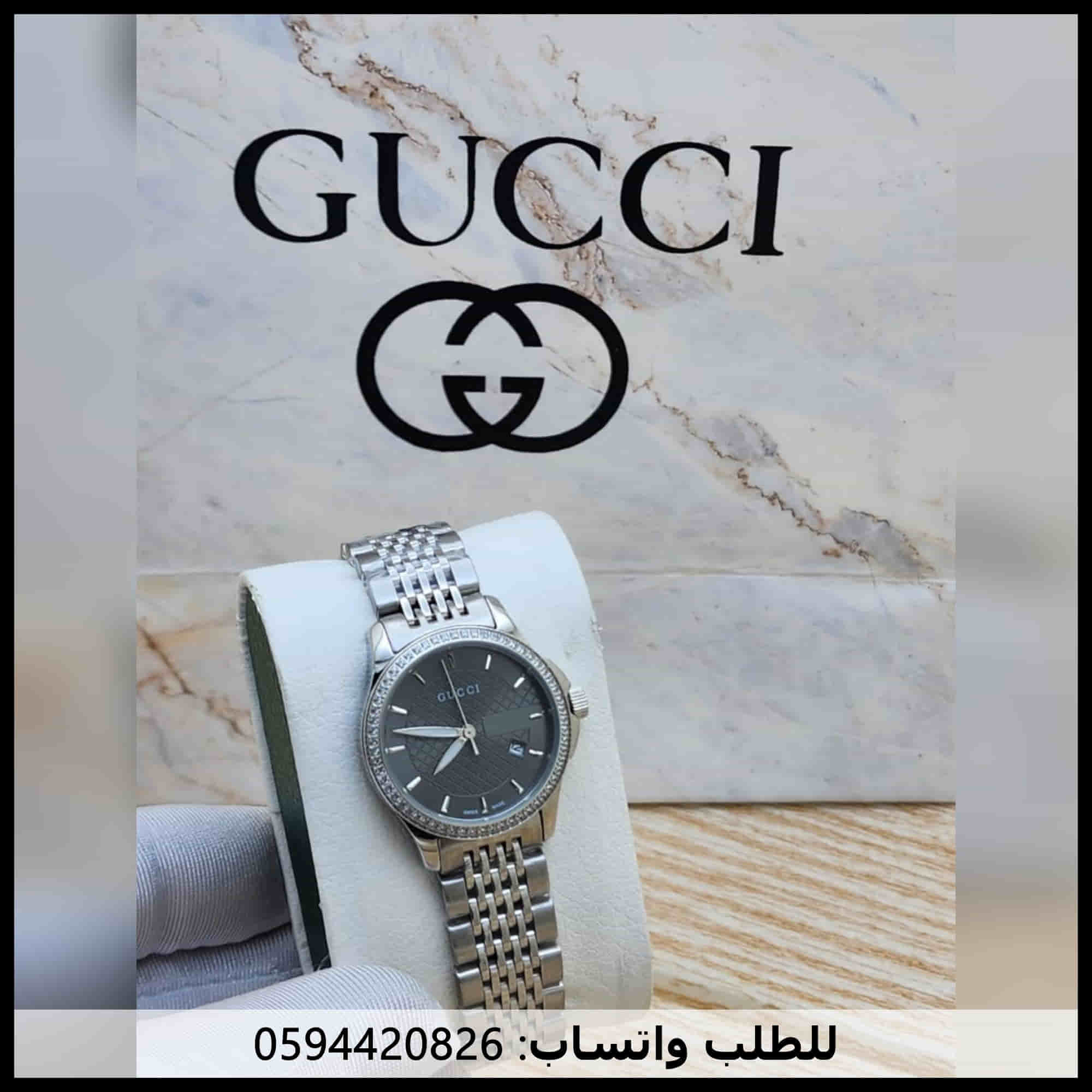 ساعات قوتشي النسائية رمادي غامق