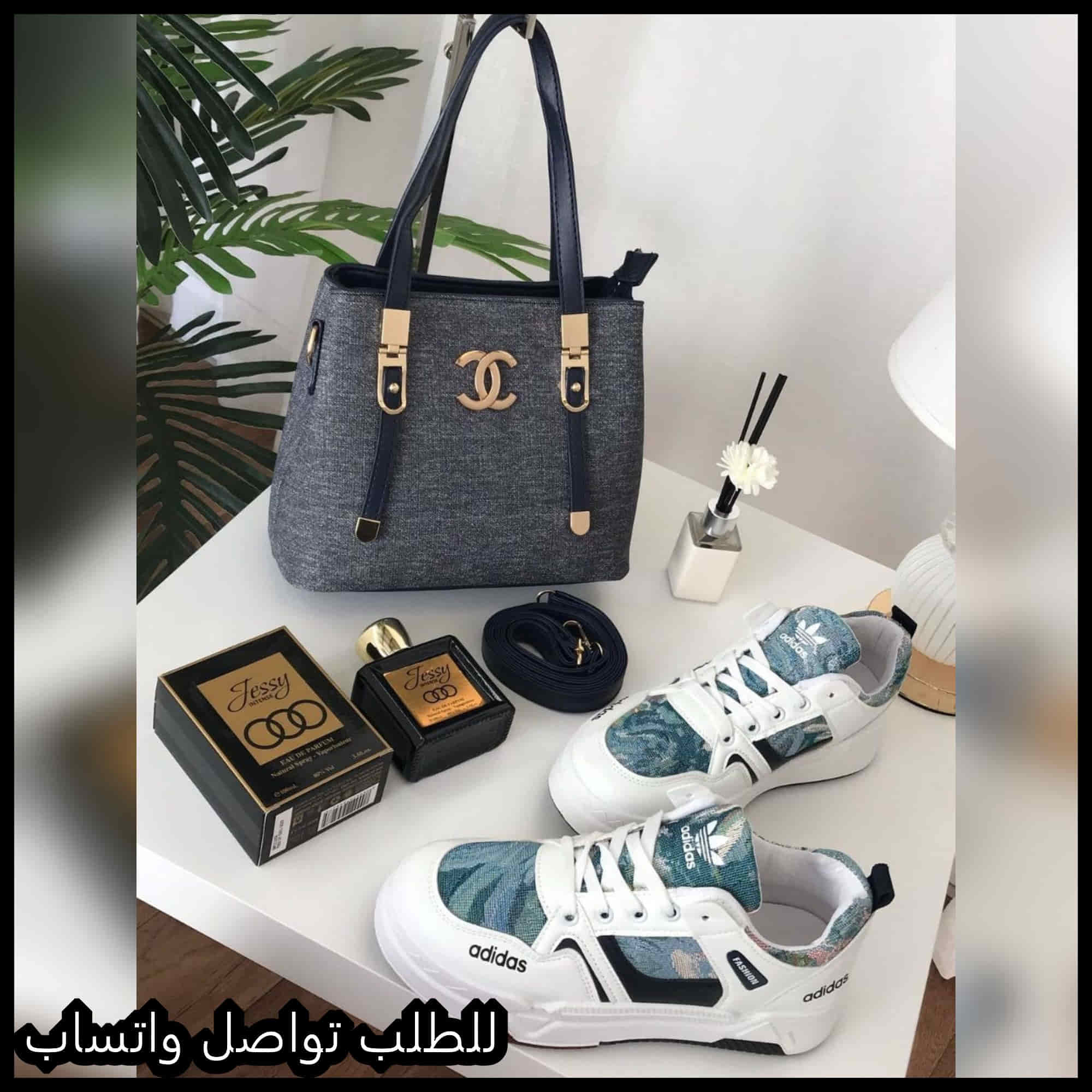 شنطه شانيل رمادي غامق