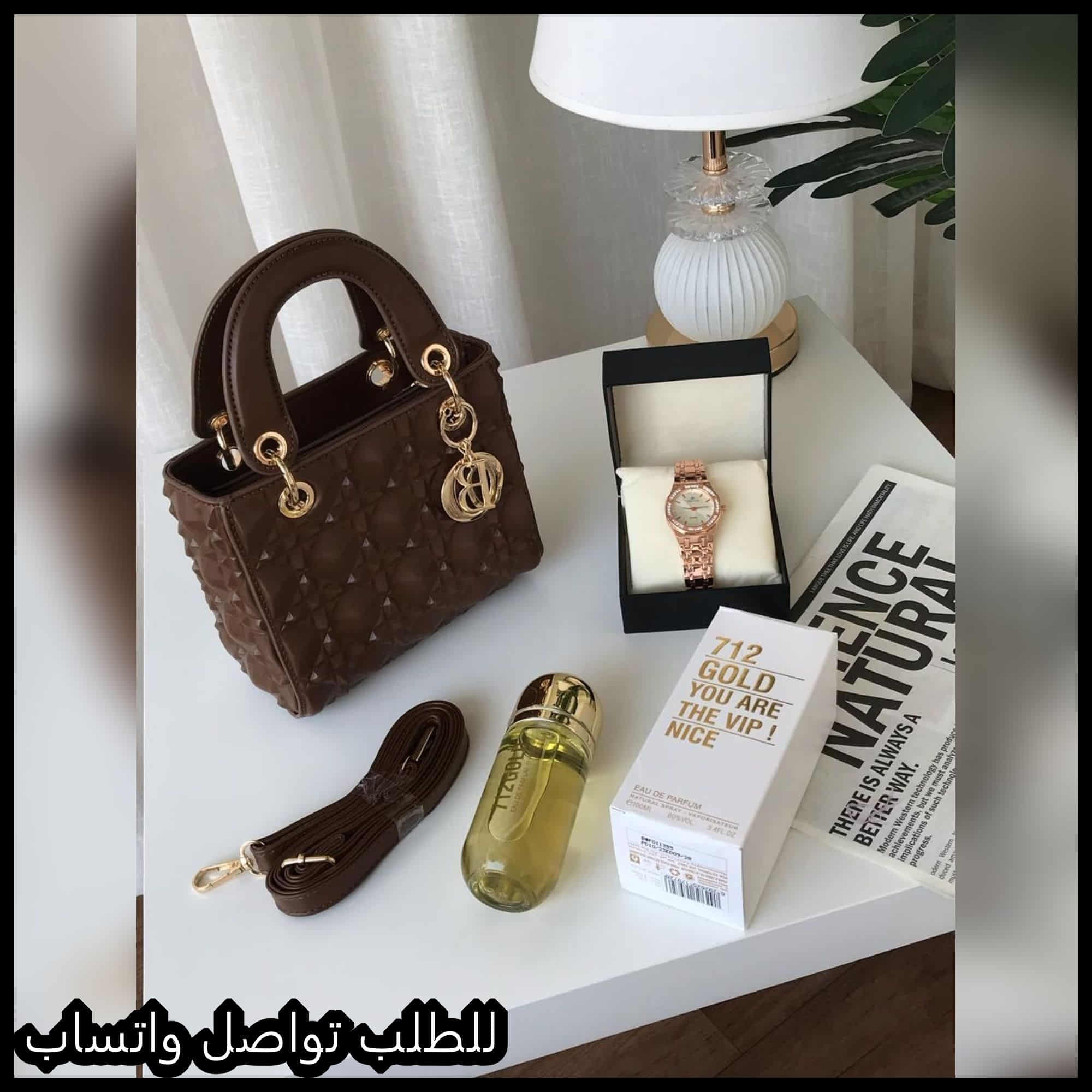 شنطة ديور البنية المربعه