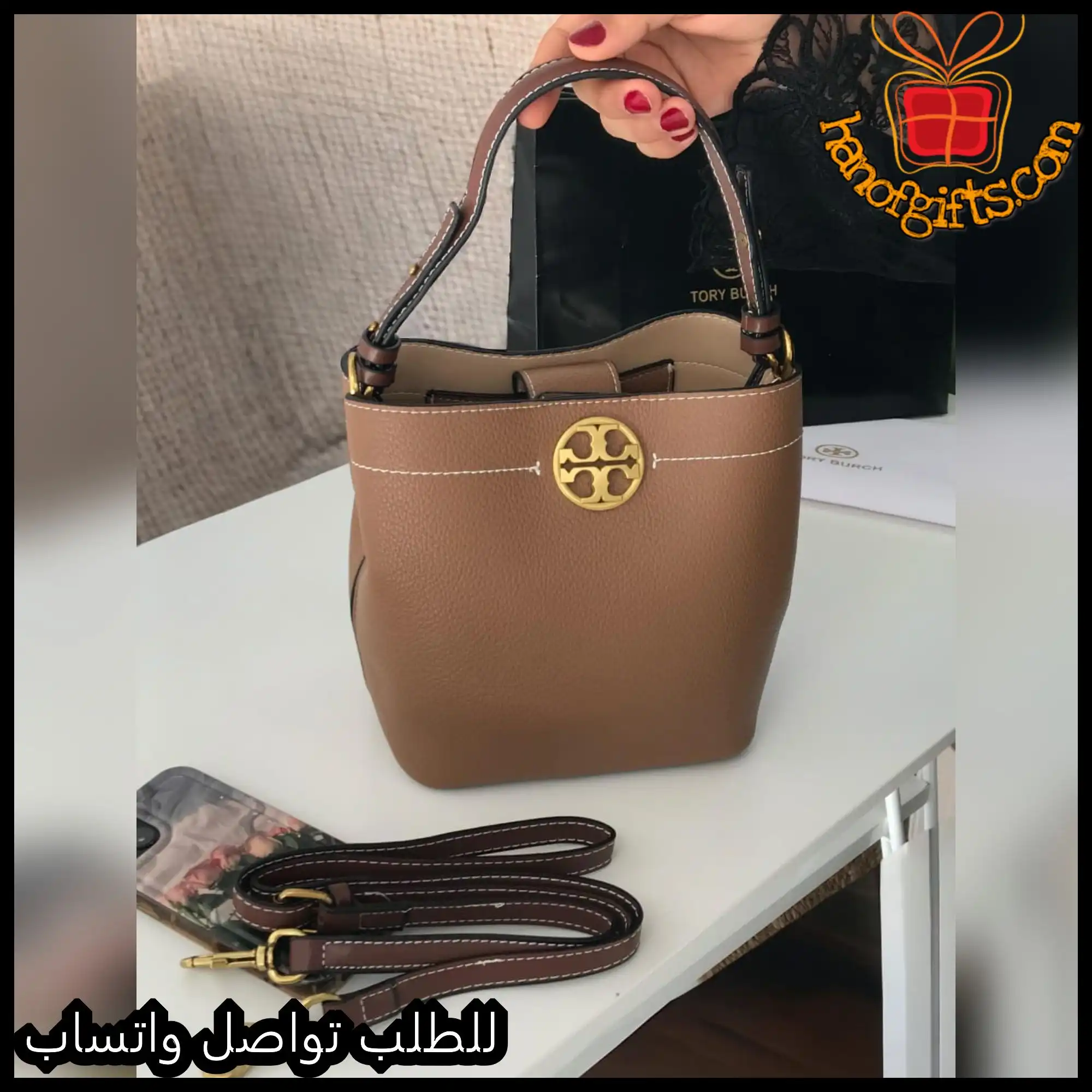 شنطة توري بورش درجة أولى (أسود – أخضر – عنابي – بيج – عسلي – رمادي) 6 شنطة توري بورش تقليد درجة أولى