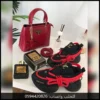 شنطة برادا حمراء نسائية مع عطر و شوز لويس