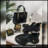 شنطة برادا نسائية لون اسود مع عطر و شوز لويس