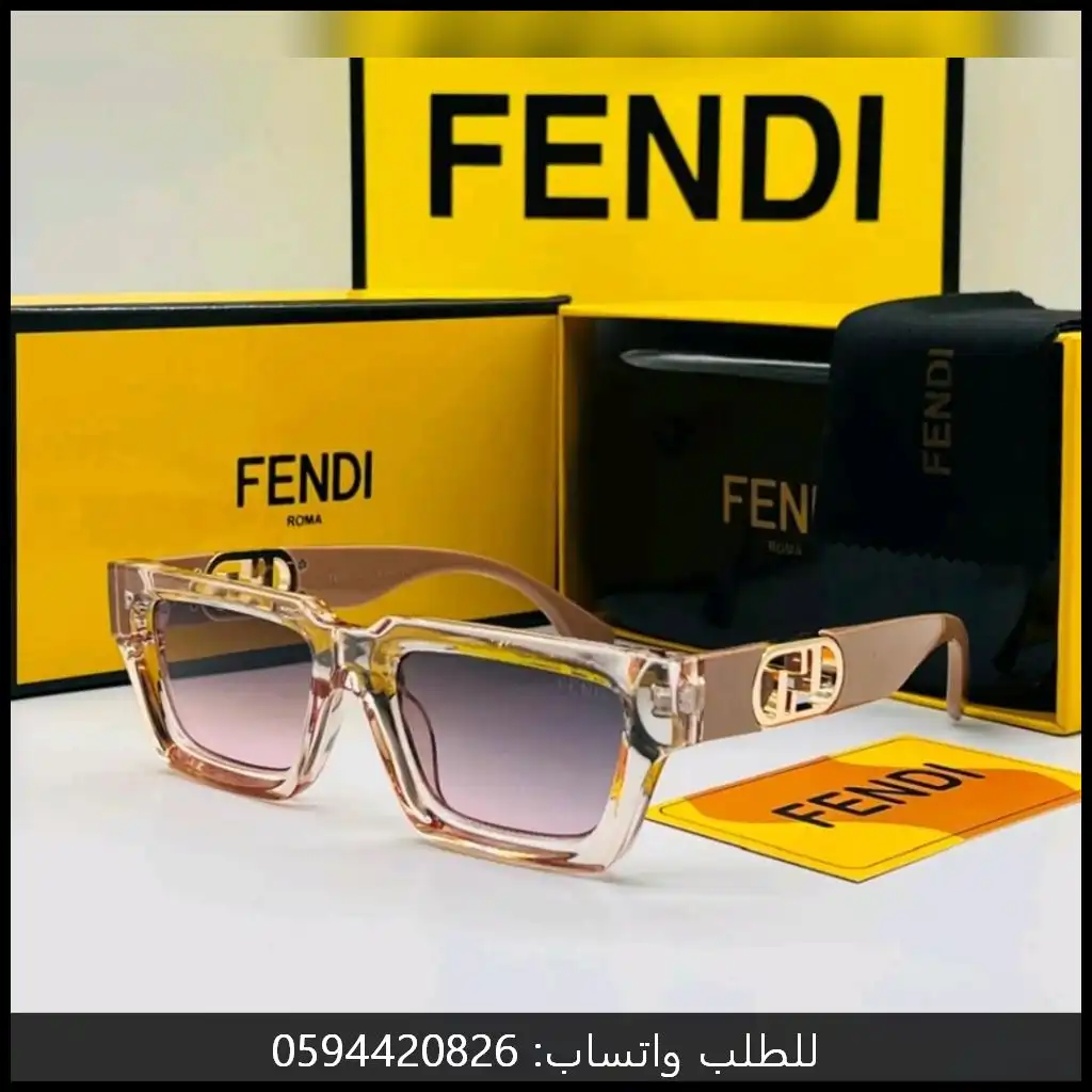 نظارات فندي نسائية وردي شفاف