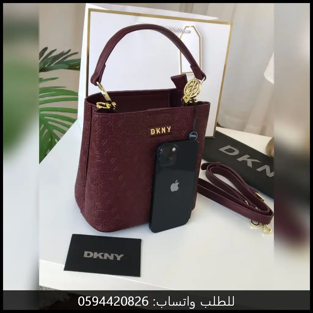 202582 (3) شنط DKNY جلد عنابيه