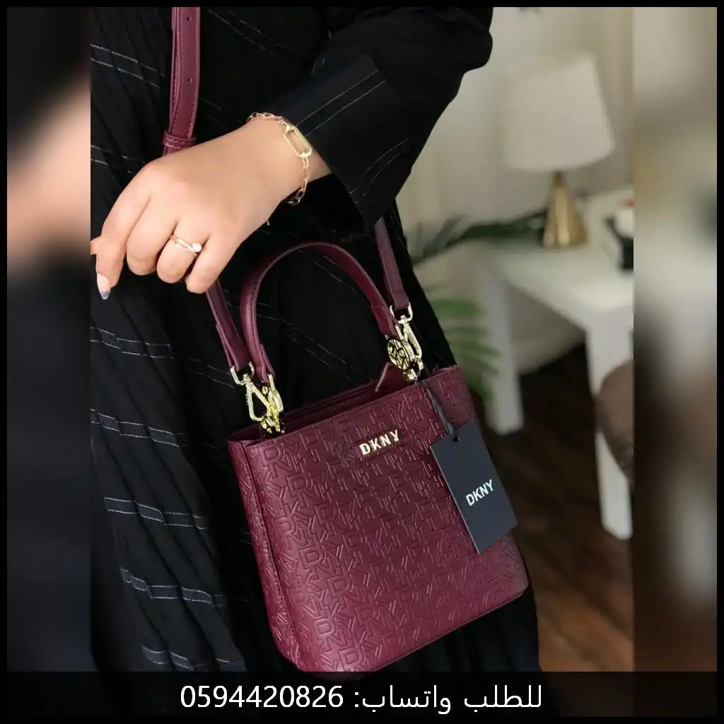 202582 (6) شنط DKNY جلد عنابيه