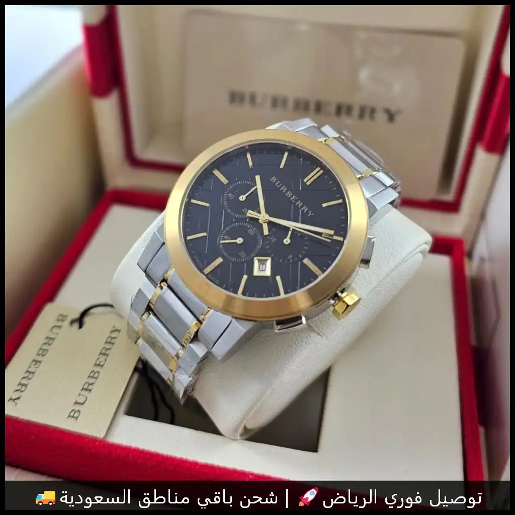 ساعة Burberry BU9353 رجالية كرونوغراف بمينا أسود