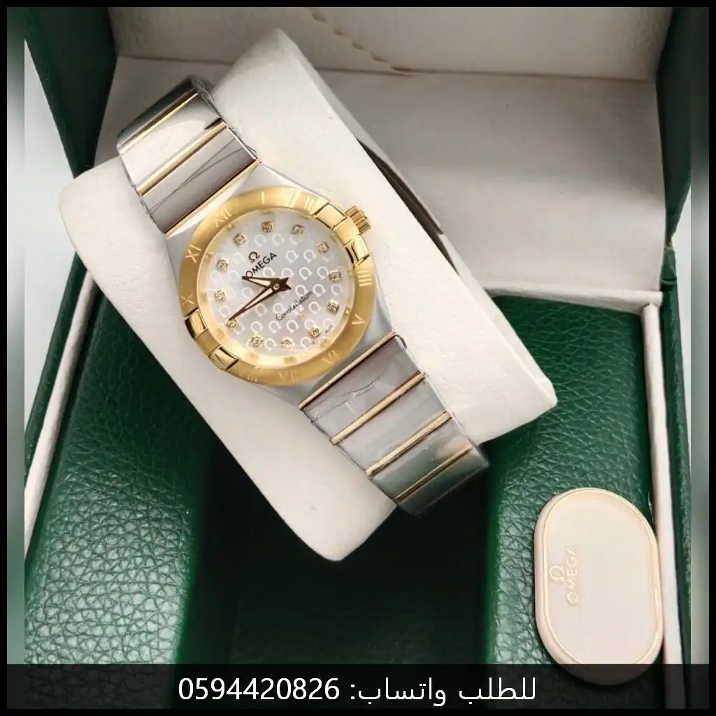 ساعة اوميغا نسائية مينا مزخرف