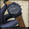 ساعة هوبلت رجالية كرونوغراف مينا أسود وسوار بني تقليد درجة أولى