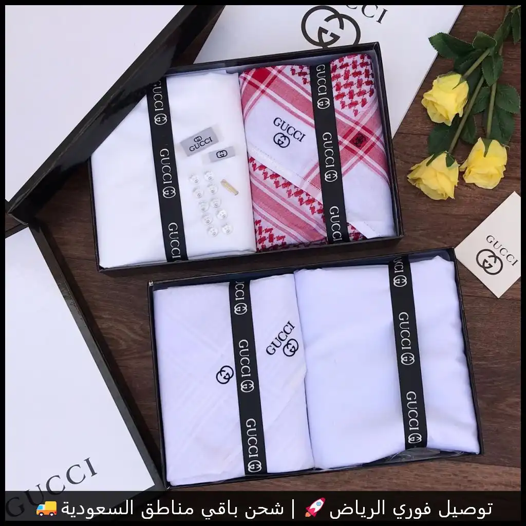 طقم قوتشي قماش صيفي مع شماغ