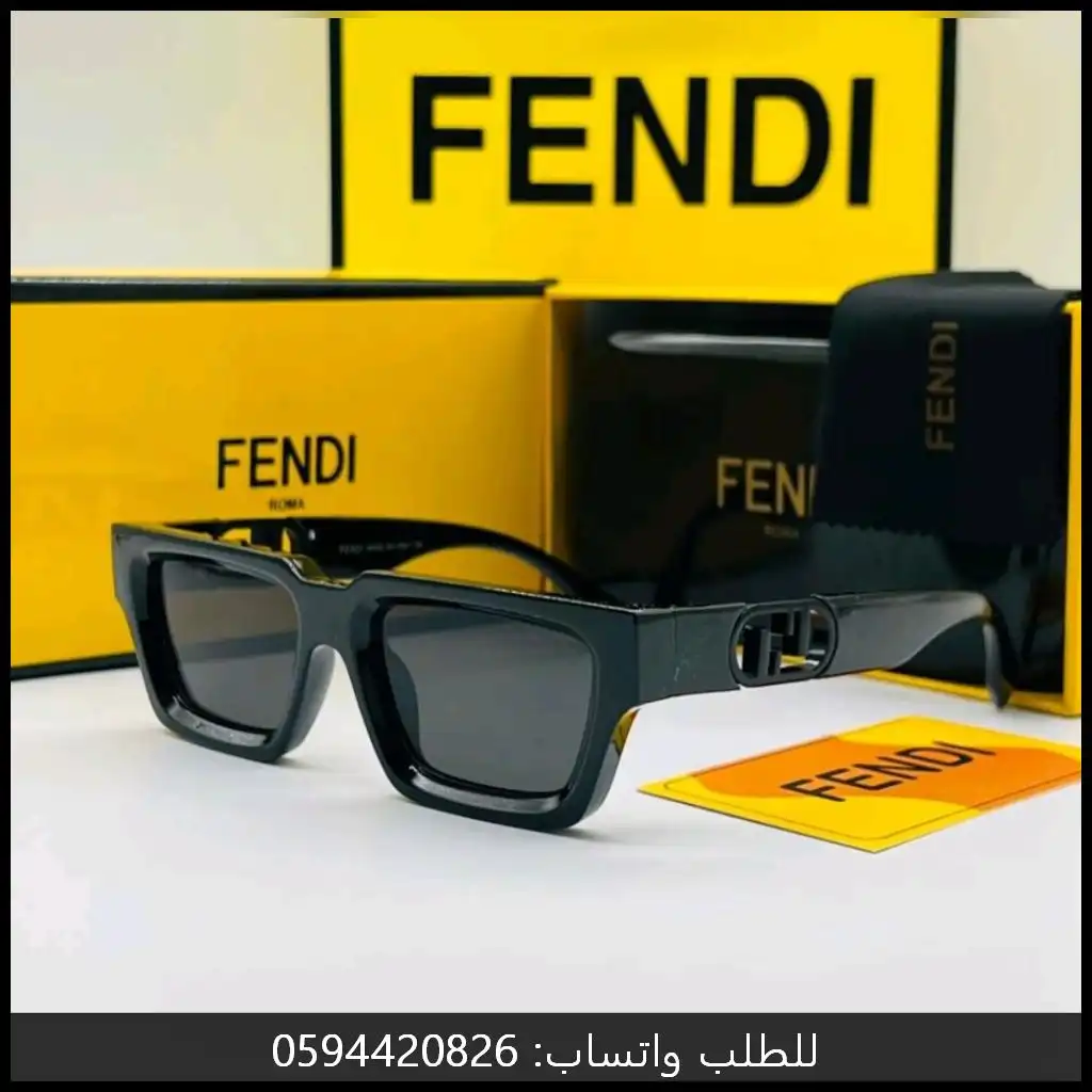 نظارات فندي نسائية سوداء شكل مستطيل