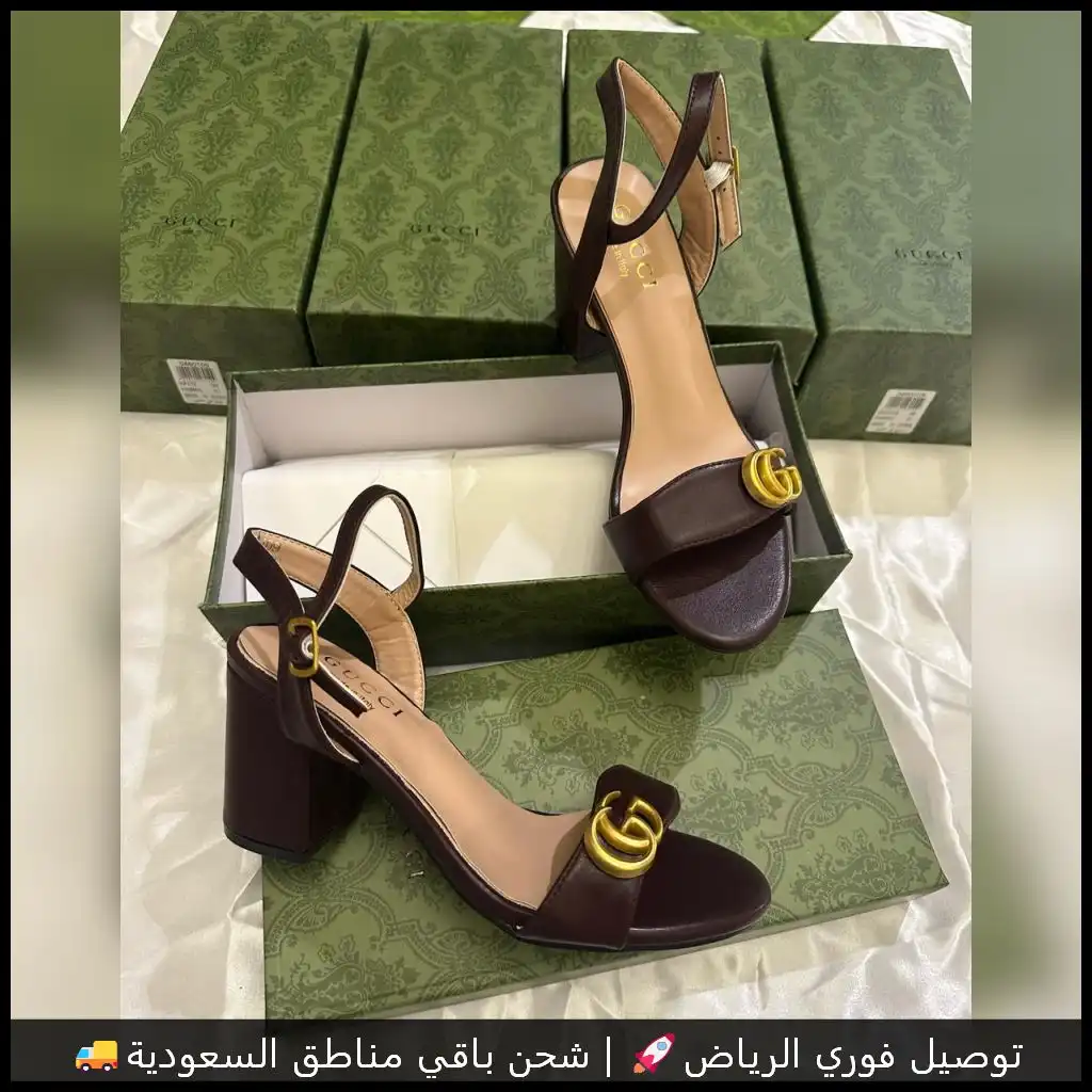 شوز قوتشي كعب بني غامق