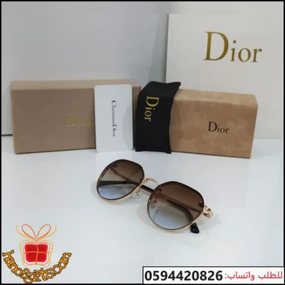 نظارات ديور جسر واحد لون بني اطار ذهبي