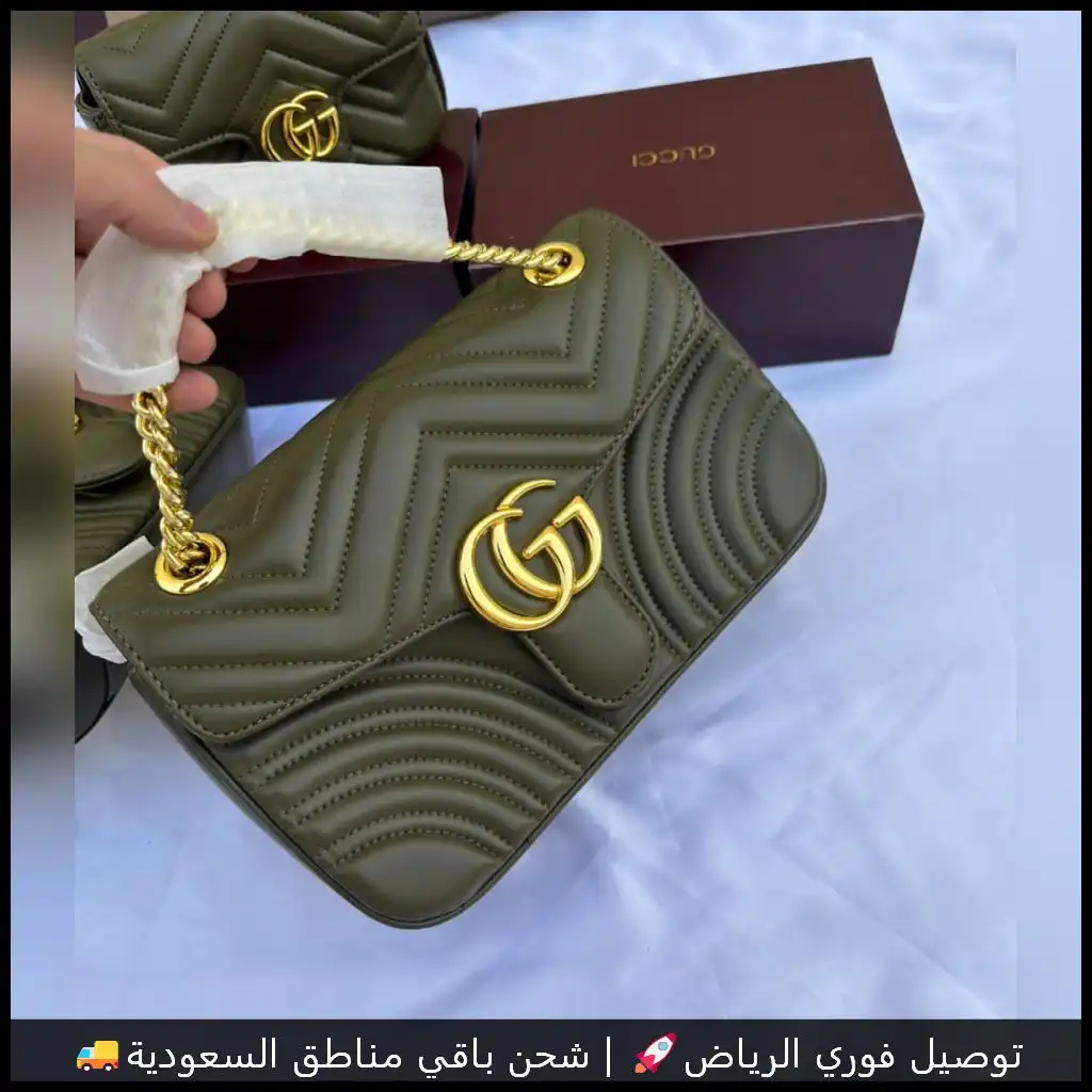 شنط قوتشي اخضر زيتي – 3 أحجام بفخامة ساحرة