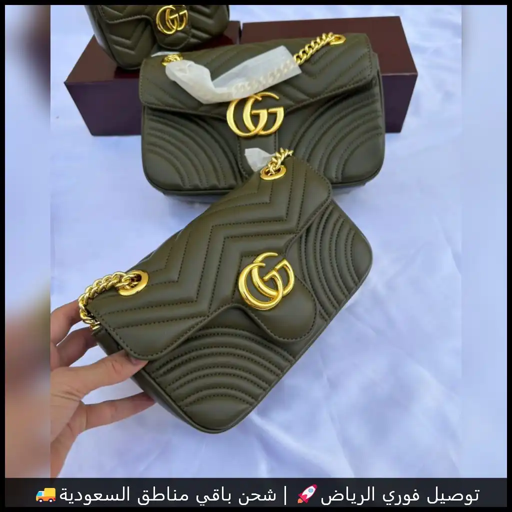 شنط قوتشي اخضر زيتي – 3 أحجام بفخامة ساحرة