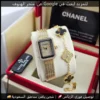 ساعة شانيل ذهبية نسائية شكل مستطيل مع اسواره