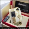 ساعة CHANEL بمينا أسود وسوار ذهبي