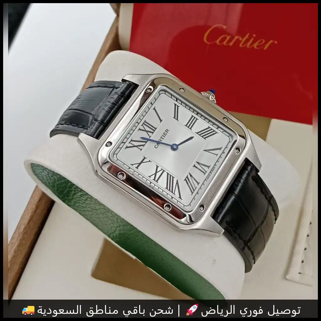 ساعة كارتير سانتوس رجالي بمينا أبيض