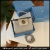 شنطة توري بورش فضية مرصعة