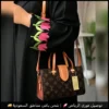 شنطة لويس فيتون بنقشة كلاسيكية وأطراف كراميل