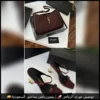 طقم سان لوران نسائي – شنطة + صندل كعب بلون عنابي