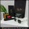 نظارات Ray-Ban رجالية بإطار فضي وعدسات داكنة