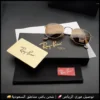 نظارات ريبان بإطار ذهبي وعدسات بنية