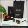 نظارات ريبان رجالي اطار ذهبي عدسات داكنه