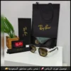 نظارات ريبان رجالية بإطار أسود وعدسات بنية
