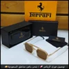 نظارات فيراري رجالية بإطار ذهبي وعدسات بنية