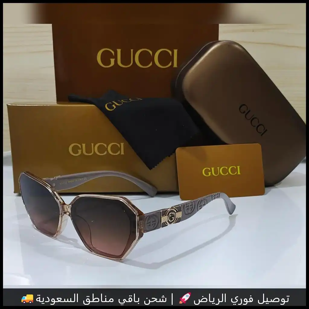 نظارات قوتشي نسائية بلون بني دافئ