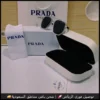 نظارة برادا رجالية بإطار فضي وعدسات سوداء