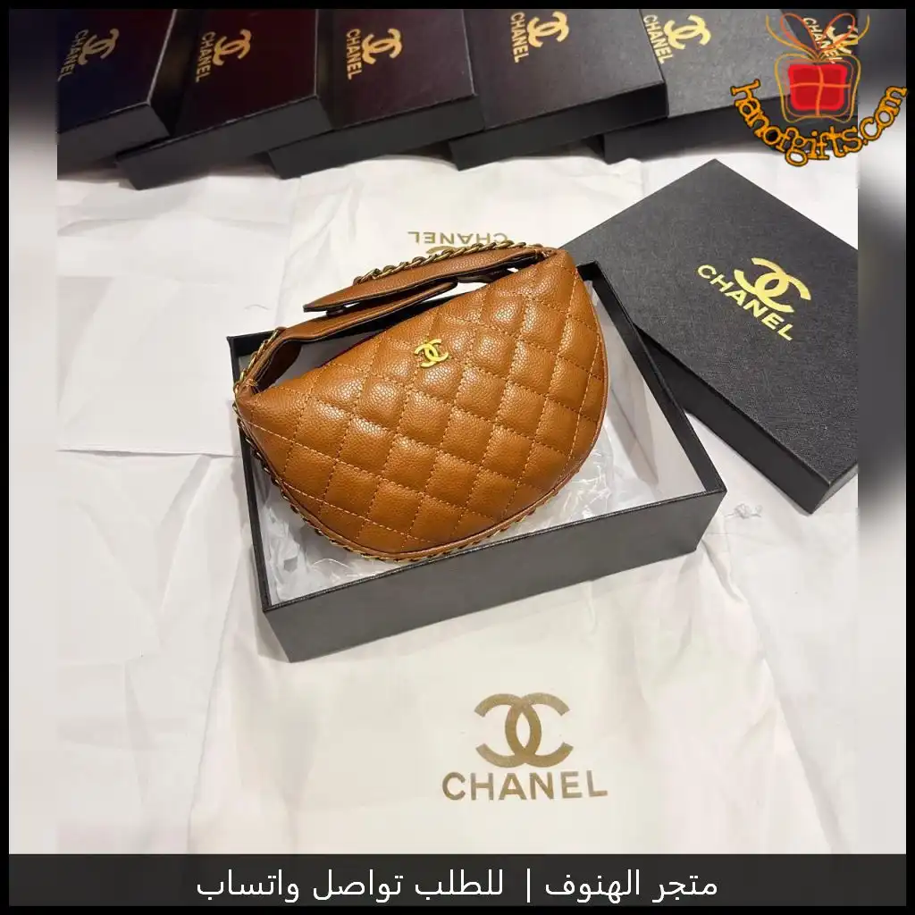 شنطة شانيل جلد بني