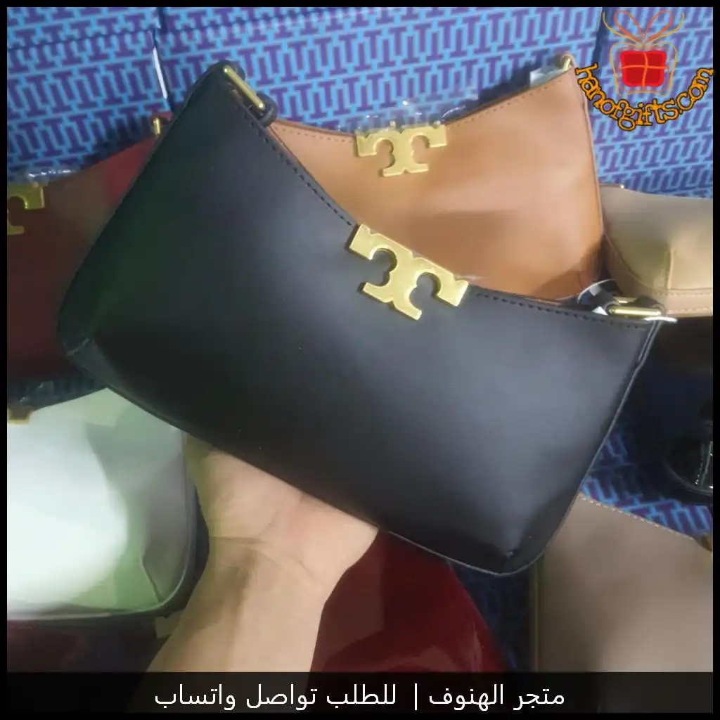 شنطة توري بورش تصميم مستطيل مع قفل Tory Burch الذهبي