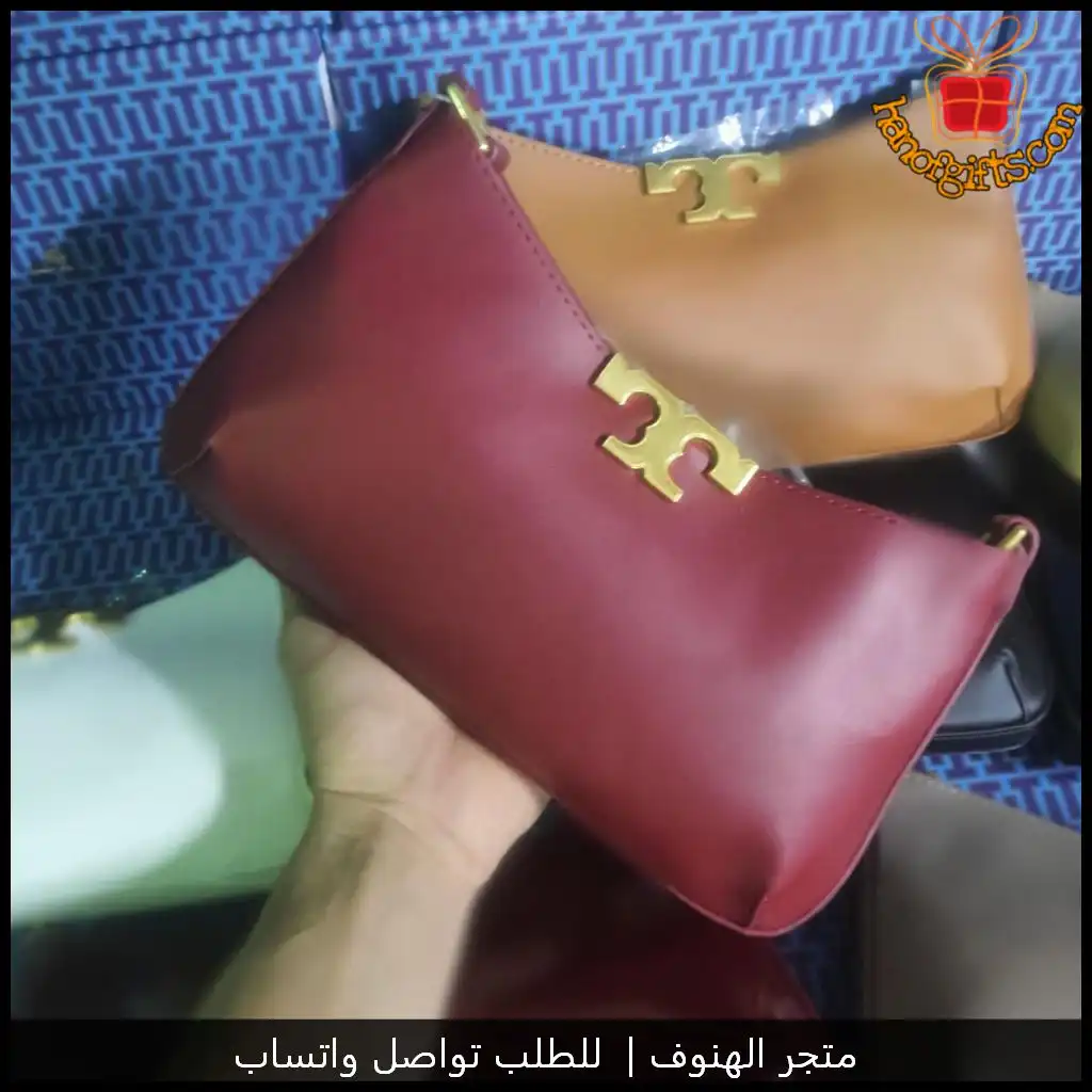 شنطة توري بورش تصميم مستطيل مع قفل Tory Burch الذهبي