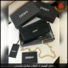 b2616 (13) شنطة دكني جلد سوداء صغيرة مع سلسلة ذهبية
