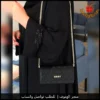 b2616 (19) شنطة دكني جلد سوداء صغيرة مع سلسلة ذهبية