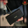 b2616 (4) شنطة دكني جلد سوداء صغيرة مع سلسلة ذهبية