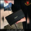 b2616 (6) شنطة دكني جلد سوداء صغيرة مع سلسلة ذهبية
