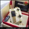 ساعة شانيل نسائية مينا اسود سير ذهبي