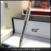 mf20 (11) قلم مونت بلانك معدني فضي مع ذهبي